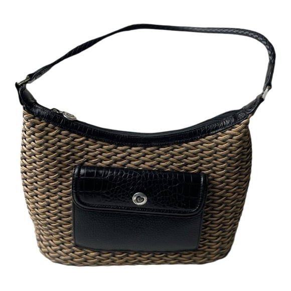 Brighton Edna Woven Raffia Straw & Leather Trim Shoulder Bag - Picture 6 of 6